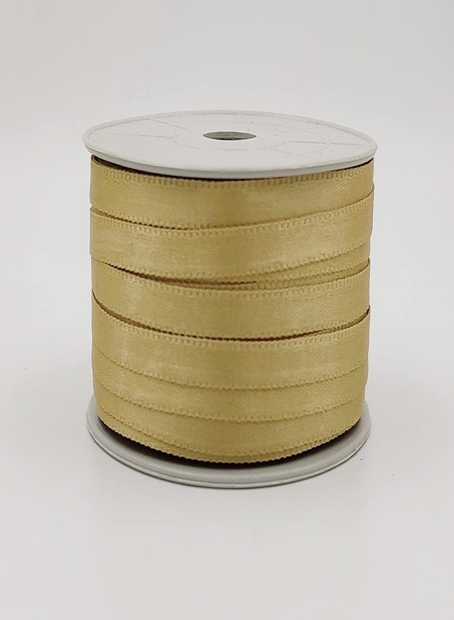 BOBBINY Satin Striped Ribbon Beige 1 Inch 15 Meter Pack of 2 for Bridal Gift Wrap, Wrapping, Christmas Bows, Party Decoration - Image 2